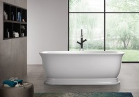 Акриловая ванна BelBagno BB400-1700-800 без опоры 170x80 см, отдельностоящая, белая, овальная, со сливом-переливом