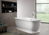 Акриловая ванна BelBagno BB400-1700-800 без опоры 170x80 см, отдельностоящая, белая, овальная, со сливом-переливом