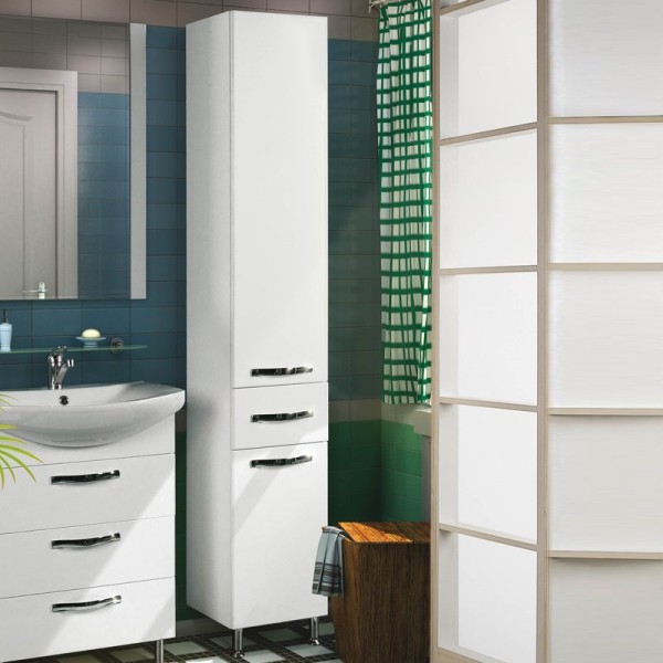 Шкаф пенал для ванной AQUATON Ария Н белый