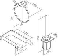 Набор Полотенцедержатель AM.PM Inspire V2.0 A50A34400 + Ершик A50A33400 + Держатель A50A34100