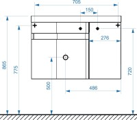 Тумба с раковиной Belux Токио 80 L подвесная, белая глянцевая