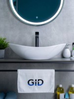 Накладная раковина GID Lago Ws9811 61 под глянцевый камень, овальная, фаянс