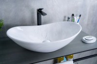 Накладная раковина GID Lago Ws9811 61 под глянцевый камень, овальная, фаянс