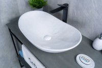 Накладная раковина GID Lago Ws9811 61 под глянцевый камень, овальная, фаянс
