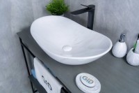 Накладная раковина GID Lago Ws9811 61 под глянцевый камень, овальная, фаянс