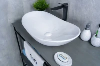 Накладная раковина GID Lago Ws9811 61 под глянцевый камень, овальная, фаянс
