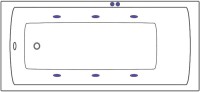 Акриловая ванна Excellent Aquaria WAEX.AQU15.SOFT 150x70 см, левая, встраиваемая, с гидромассажем, белая, с каркасом, со сливом-переливом