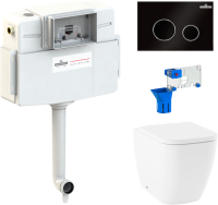 Комплект Lavinia Boho Унитаз приставной One 33024060 + Крышка-сиденье One 33290200 с микролифтом + Бачок скрытого монтажа RelFix 38020010 + Кнопка RelFix 380502MB + Дозатор RelFix 38040010