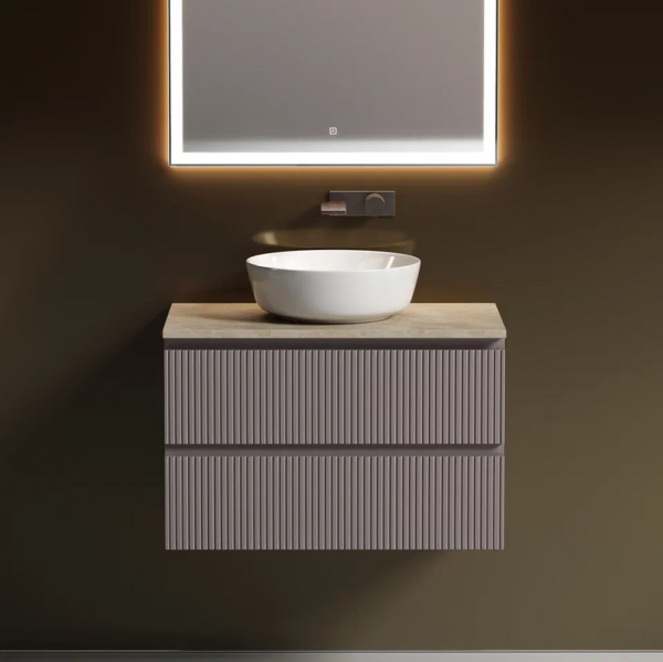 Тумба под раковину со столешницей Sancos Snob T 80 doha soft, столешница бежевая