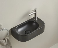 Раковина маленькая в туалет GID Suspendido Bm9274L 40 матовая черная, прямоугольная, фаянс