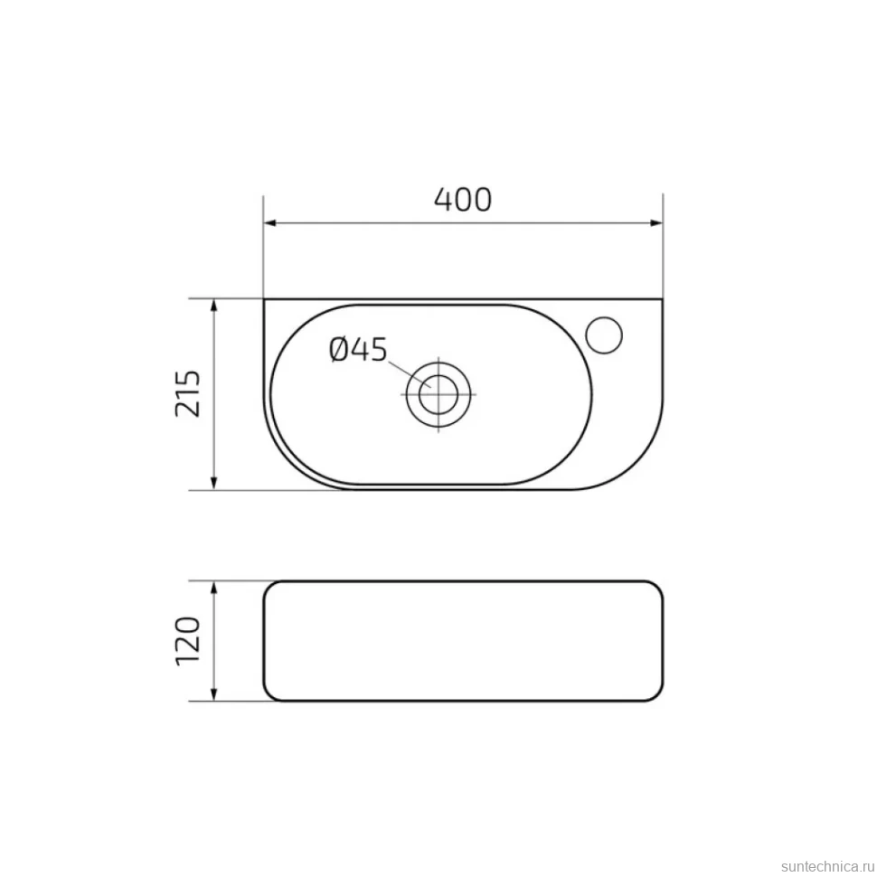 Раковина маленькая в туалет GID Suspendido Bm9274L 40 матовая черная, прямоугольная, фаянс