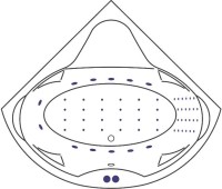 Акриловая ванна Excellent Konsul Konsul WAEX.KON15.NANO 150x150 см, угловая, встраиваемая, с гидромассажем, белая, четверть круга, с сиденьем, со сливом-переливом