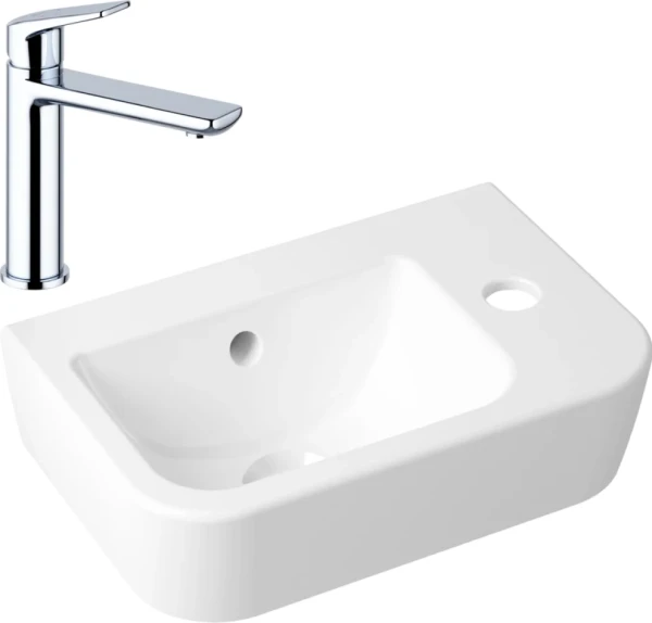 Комплект Раковина маленькая Lavinia Boho One 33310001R + Смеситель Wellsee ICON! for life 182301000 хром