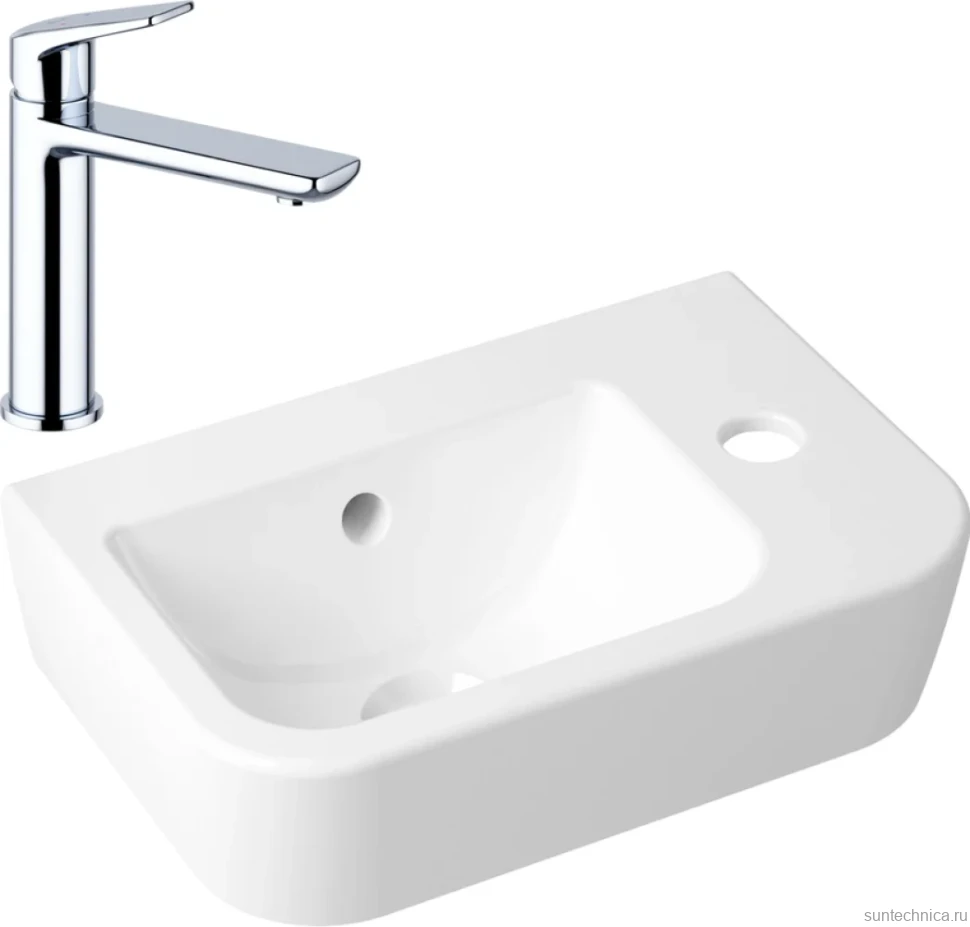 Комплект Раковина маленькая Lavinia Boho One 33310001R + Смеситель Wellsee ICON! for life 182301000 хром