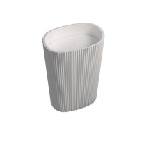 Раковина напольная Abber Stein AS2502-H 55 матовая белая, овальная, моноблок, искусственный камень