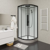 Душевая кабина Parly Ami 90x90, профиль черный