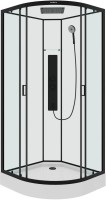 Душевая кабина Parly Ami 90x90, профиль черный