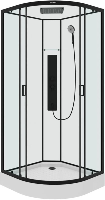 Душевая кабина Parly Ami 90x90, профиль черный