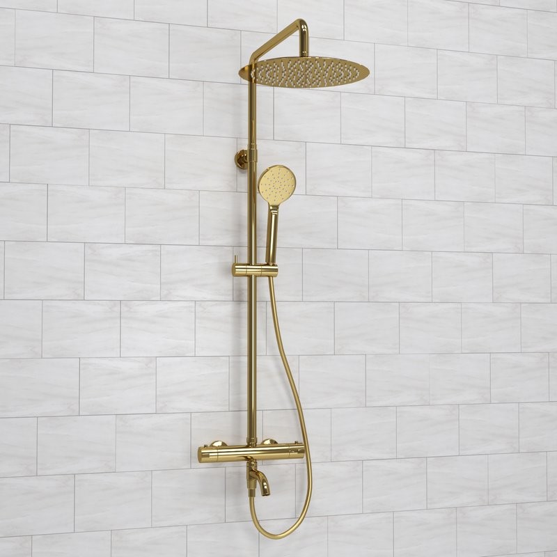 Душевая стойка Wasserkraft Sauer A188.263.207.PG Thermo с термостатом, золото