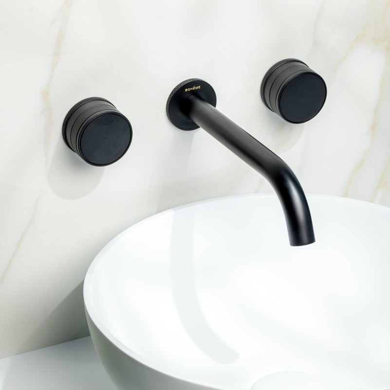 Смеситель для раковины Boheme Prestige 152-2-B-PR С ВНУТРЕННЕЙ ЧАСТЬЮ, черный