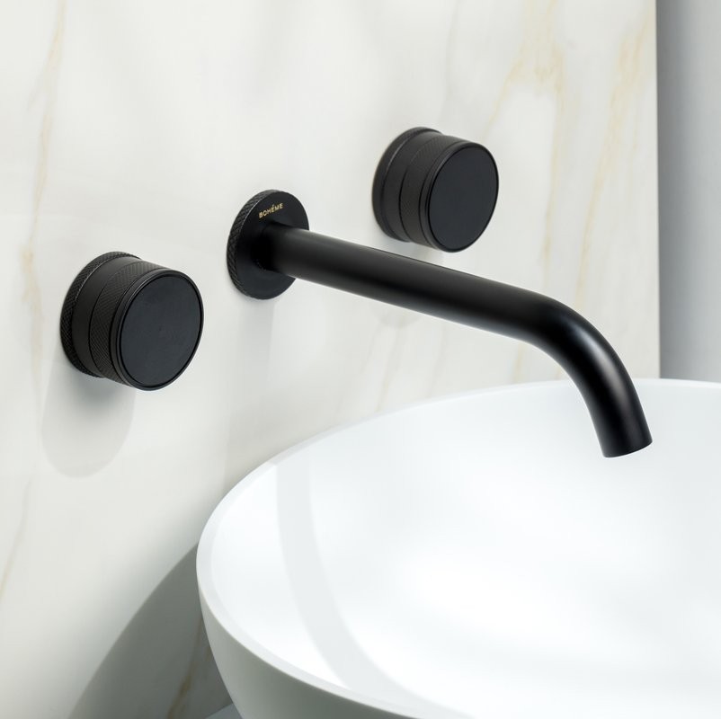 Смеситель для раковины Boheme Prestige 152-2-B-PR С ВНУТРЕННЕЙ ЧАСТЬЮ, черный