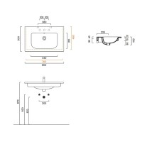 Раковина подвесная Catalano Italy 0720810001 80х50 глянцевая белая, прямоугольная