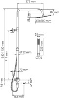Душевая стойка Wasserkraft Aller A199.118.103.010.CH Thermo с термостатом, хром