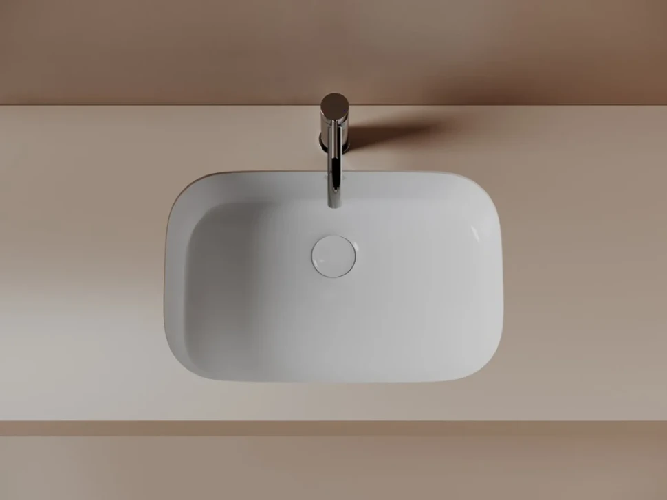 Раковина встраиваемая снизу Ceramicanova Era CN15006 57 глянцевая белая, прямоугольная
