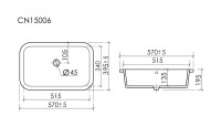Раковина встраиваемая снизу Ceramicanova Era CN15006 57 глянцевая белая, прямоугольная