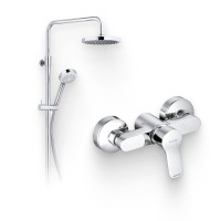 Душевой комплект Смеситель для душа Kludi Pure&Easy 378410565 + Стойка Logo dual shower system 6809305-00