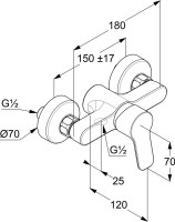 Душевой комплект Смеситель для душа Kludi Pure&Easy 378410565 + Стойка Logo dual shower system 6809305-00