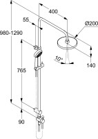 Душевой комплект Смеситель для душа Kludi Pure&Easy 378410565 + Стойка Logo dual shower system 6809305-00