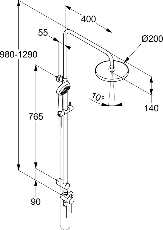 Душевой комплект Смеситель для душа Kludi Pure&Easy 378410565 + Стойка Logo dual shower system 6809305-00