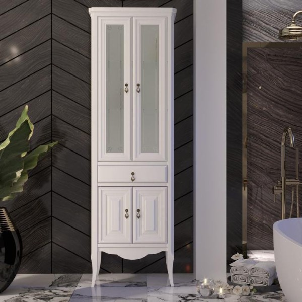 Шкаф пенал для ванной Opadiris Лоренцо 56 белый