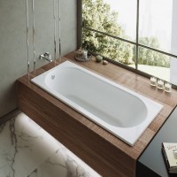 Акриловая ванна Alex Baitler Baikal 140x70 см, встраиваемая, белая, с экраном