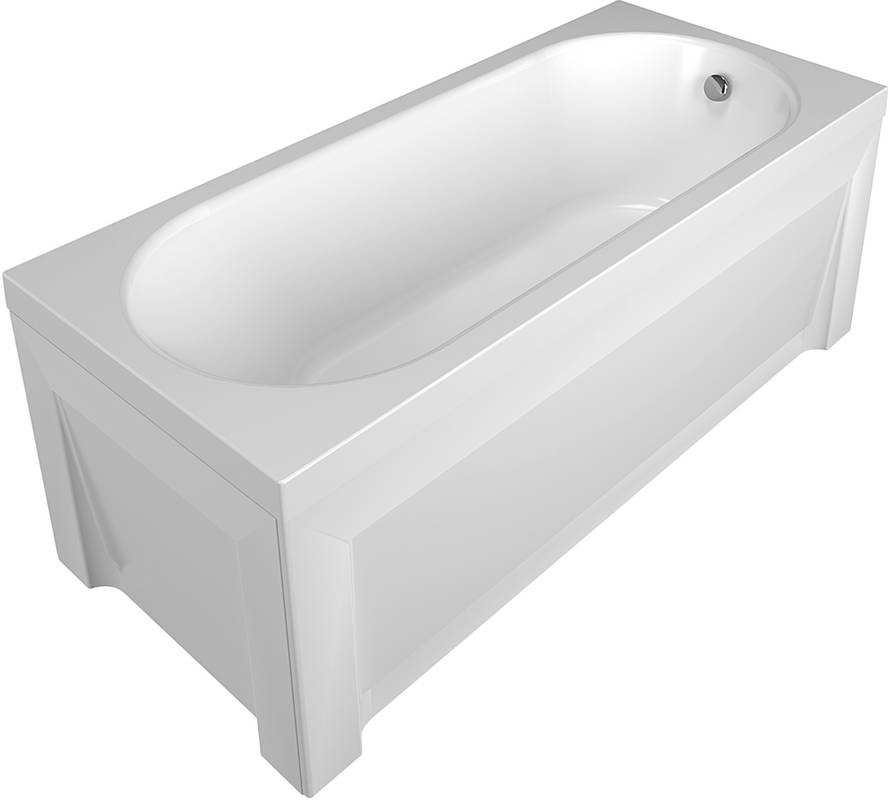 Акриловая ванна Alex Baitler Baikal 140x70 см, встраиваемая, белая, с экраном
