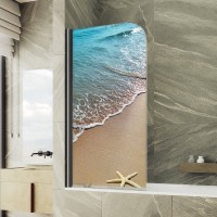 Шторка на ванну Maybahglass MGV-929-ФП009-6 70 см, профиль черный