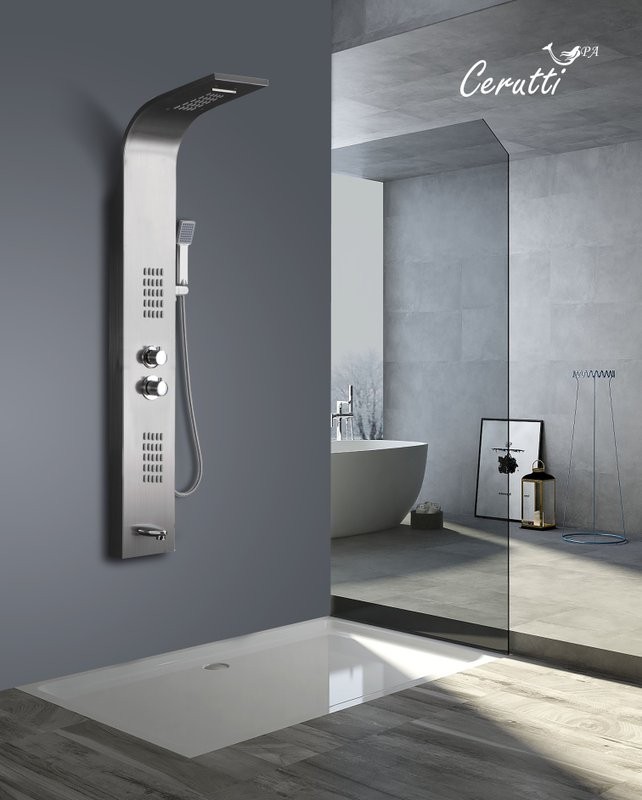 Душевая панель Ceruttispa Virginia BR CT9983 матовая нержавеющая сталь