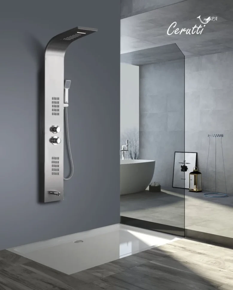 Душевая панель Ceruttispa Virginia BR CT9983 матовая нержавеющая сталь