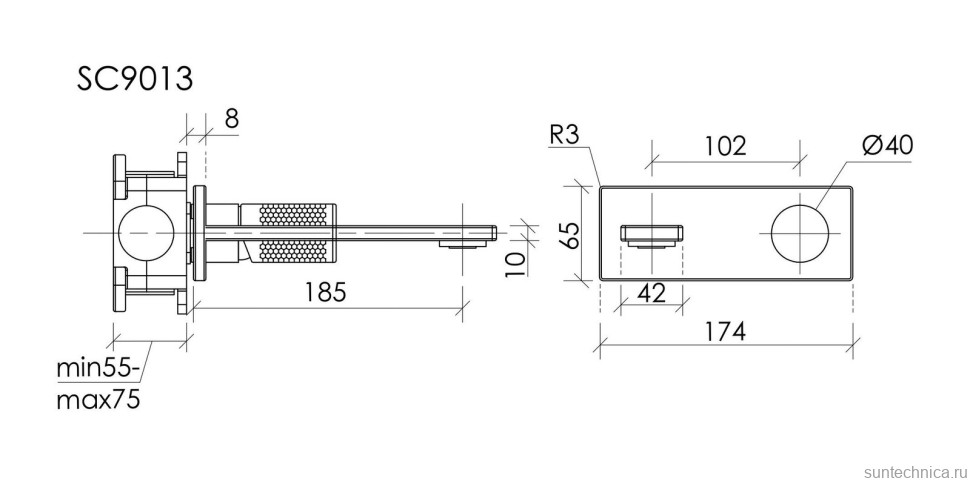 Смеситель для раковины Sancos Nexus, вороненая сталь, SC9013GG