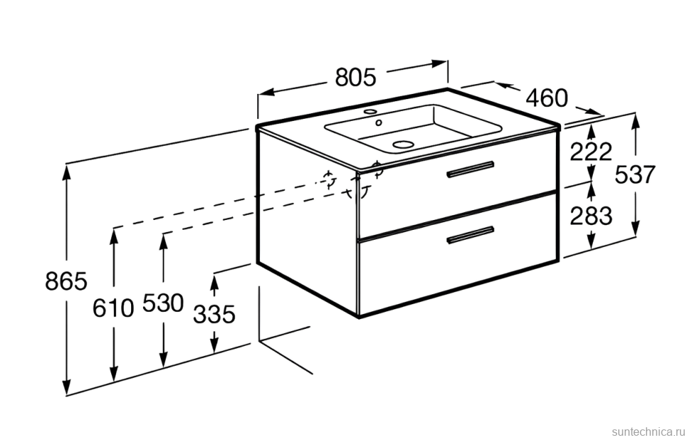 Мебель для ванной комнаты Roca Victoria 80 орех