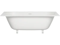 Ванна из искусственного камня Salini Ornella Axis Kit S-Sense 180x80 см, встраиваемая, матовая белая, на ножках, со сливом-переливом