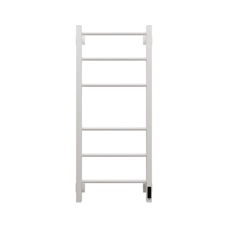 Полотенцесушитель электрический Grota Costa 430х1000 RAL9016 EL 100x45 см, подключение справа, слева, скрытое подключение справа, матовый белый, лесенка, из стали