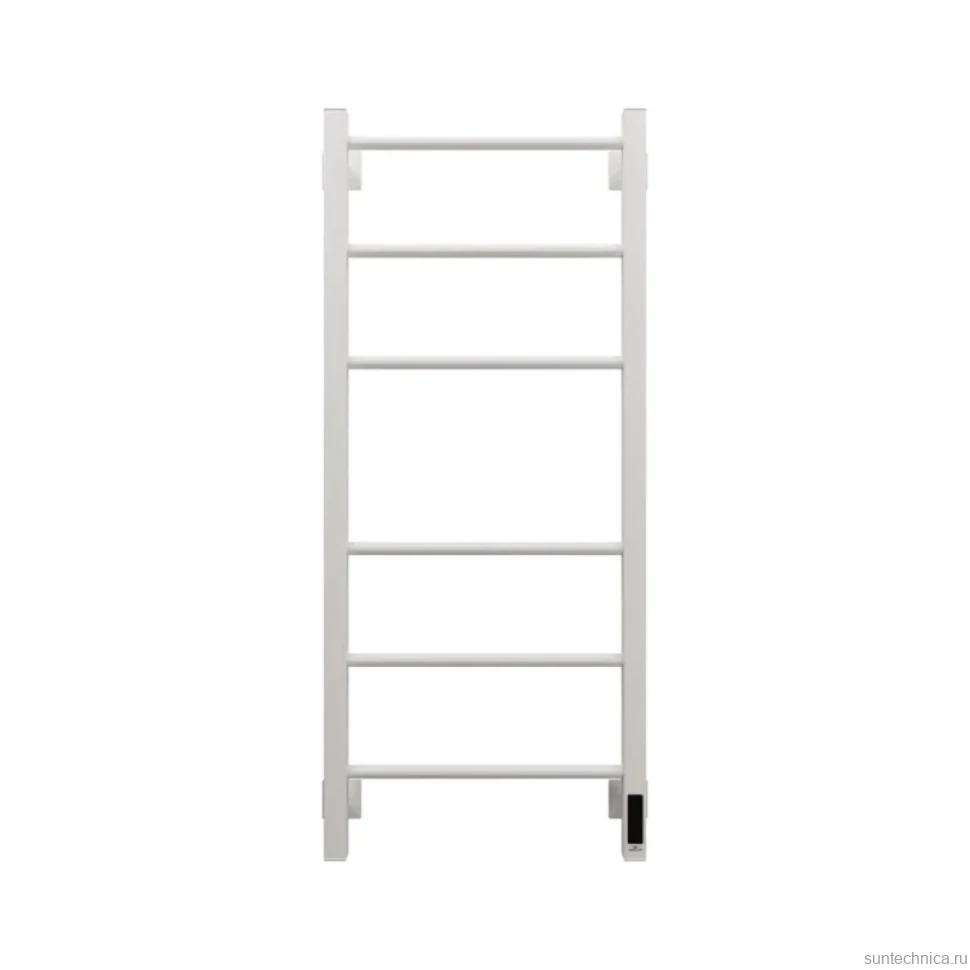 Полотенцесушитель электрический Grota Costa 430х1000 RAL9016 EL 100x45 см, подключение справа, слева, скрытое подключение справа, матовый белый, лесенка, из стали