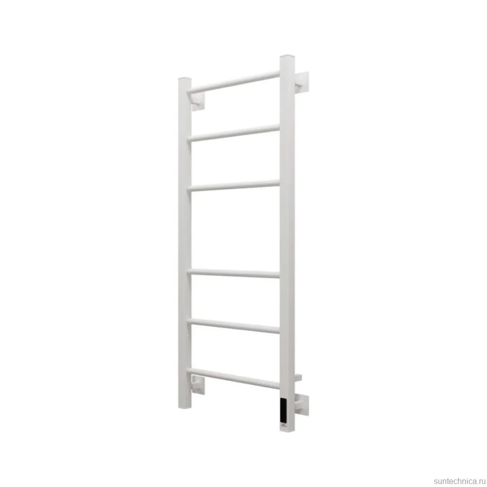 Полотенцесушитель электрический Grota Costa 430х1000 RAL9016 EL 100x45 см, подключение справа, слева, скрытое подключение справа, матовый белый, лесенка, из стали