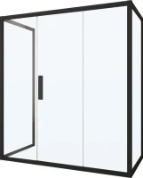 Душевой уголок Kubele DE019 R3U-CLN-BLMT 140х90 см, профиль матовый черный