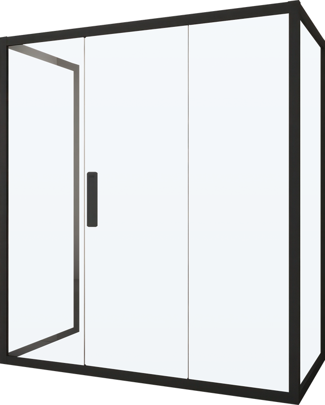 Душевой уголок Kubele DE019 R3U-CLN-BLMT 140х90 см, профиль матовый черный