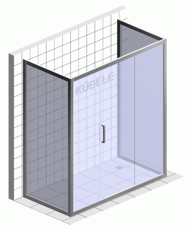 Душевой уголок Kubele DE019 R3U-CLN-BLMT 140х90 см, профиль матовый черный