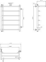 Полотенцесушитель водяной Тругор Браво ПМ 1 П ЛЦ4 R, 50x80x40