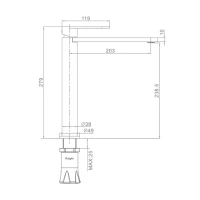 Смеситель для раковины высокий Raglo R10.15.03, золотой сатин Смеситель для раковины высокий Raglo R10.15.03, золотой сатин